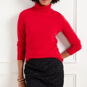 Lands End Vintage 100% Cashmere Brick Red Turtleneck Sweater EUC sz 2X